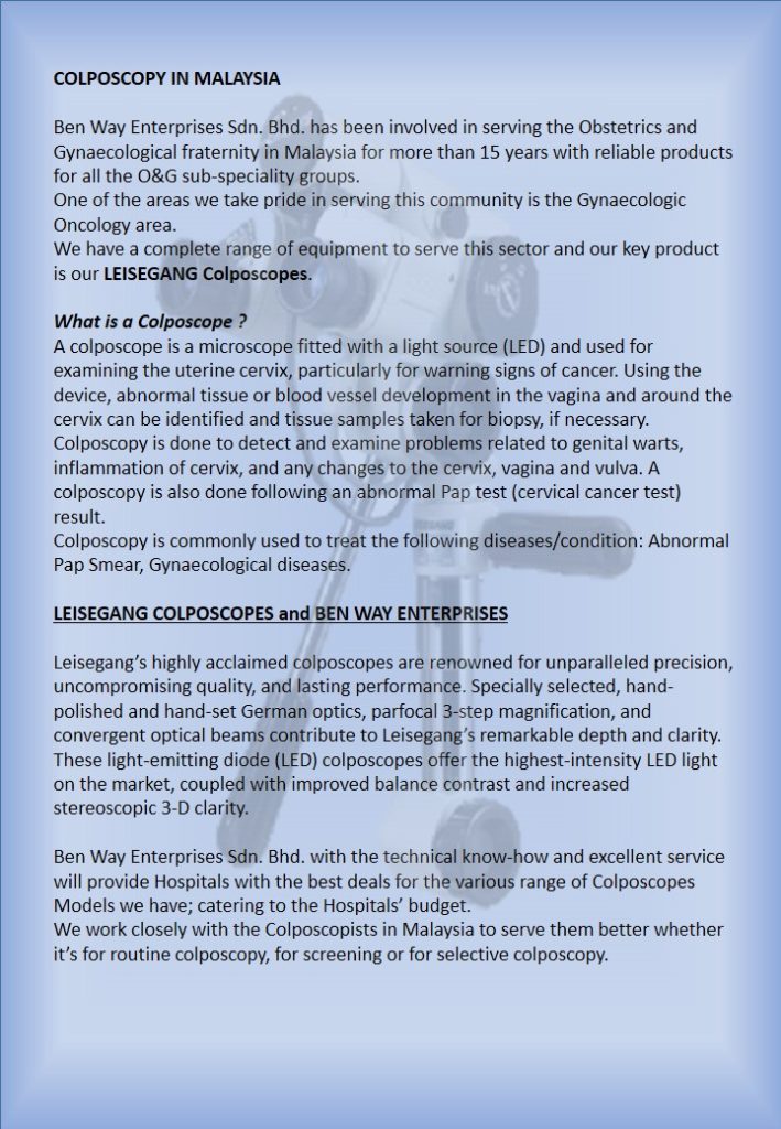 Colposcopy in Malaysia