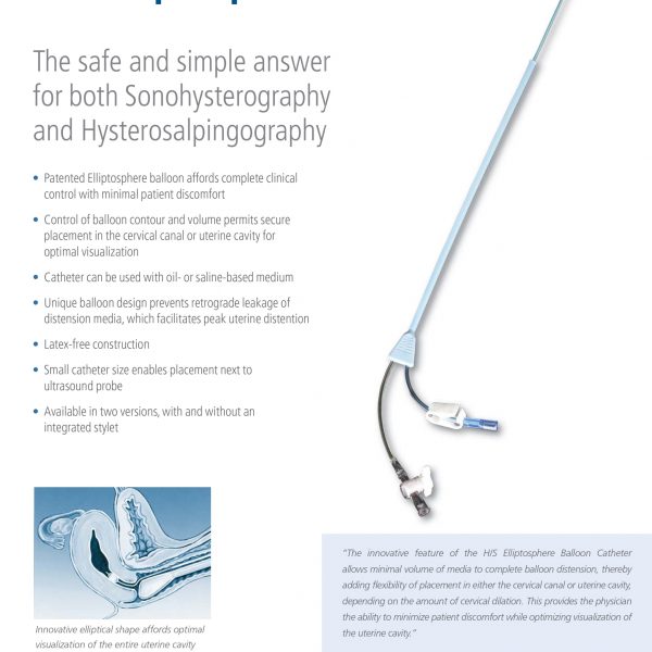 H/S Elliptosphere Catheter with Integrated stylet