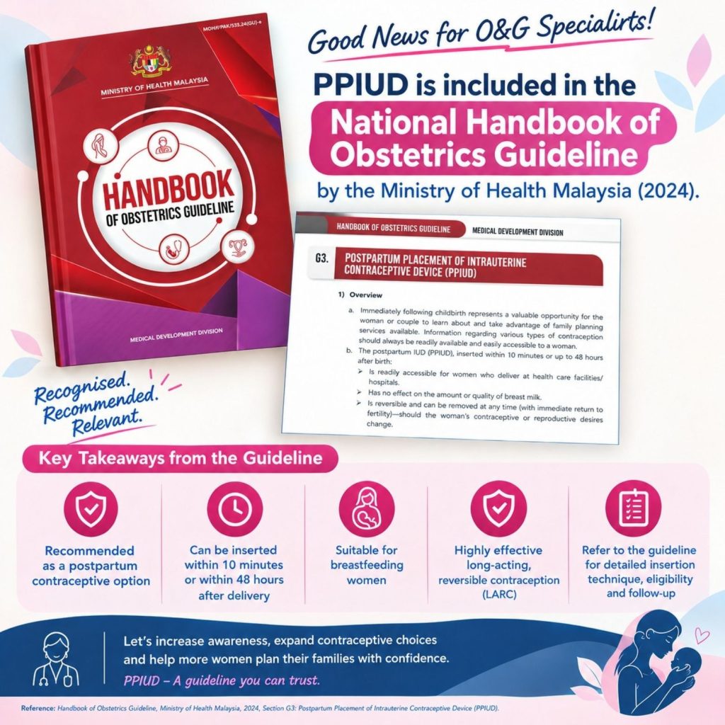PPIUD IS FEATURED IN MALAYSIA’S HANDBOOK OF OBSTETRICS GUIDELINE